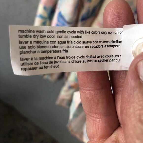 Eloquii Blouse Womens 24 Floral Tie Neck Bow Long Sleeve Button Front Plus Size - Picture 6 of 16